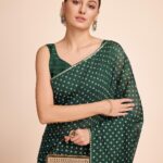 Semi Kanjivaram Green Saree – Semi Cotton Silk with Heavy Jari Weaving Pallu and Contrast Printed Body 4 10014