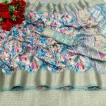 Sky Blue Designer Pure Dola Silk Saree Celebrity-Inspired Digital Prints & Banarasi Motifs with Elegant Tassels 3 2024 03 30 16 56 IMG 9401 scaled